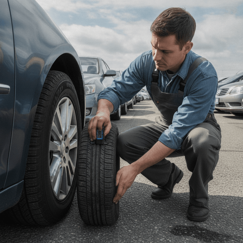 How to Check Tire Tread Depth on a Used Car Before You Buy It · Photo 1